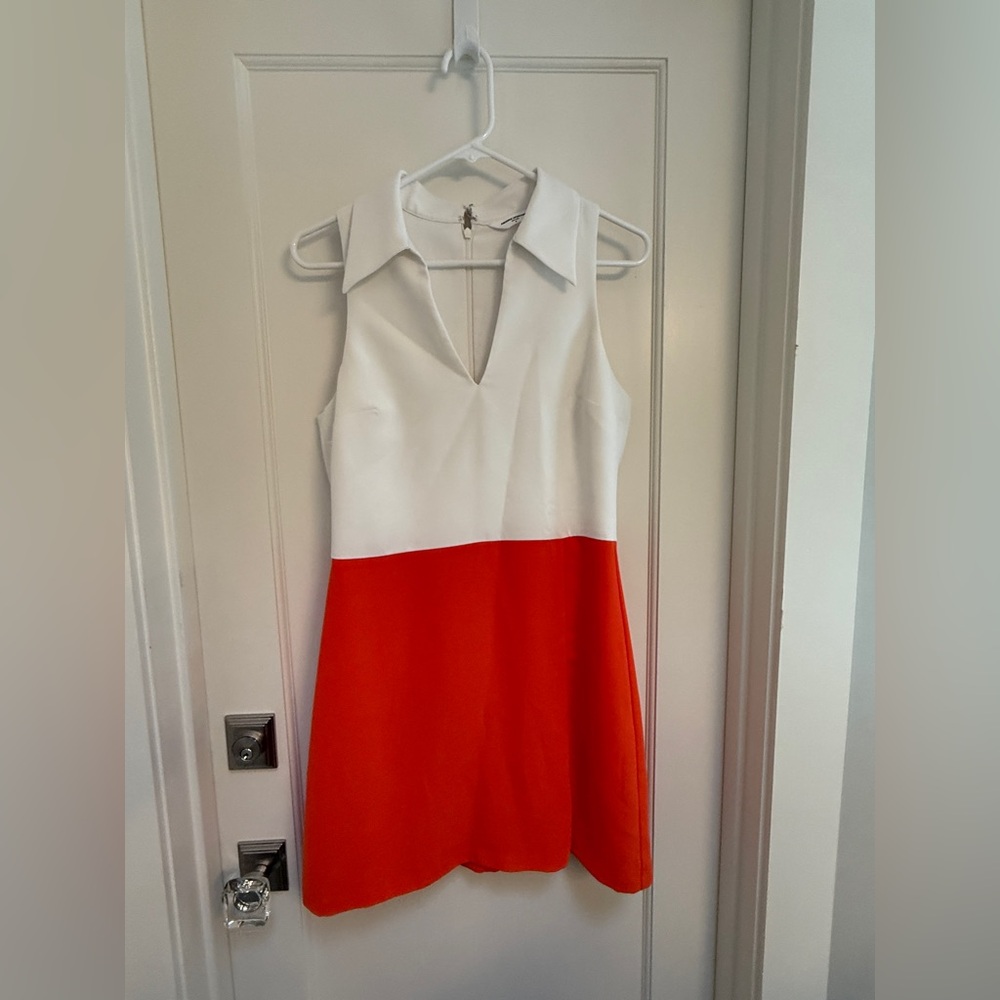 Amanda Uprichard White and Orange Dress